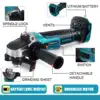 Drillpro 125mm Brushless Cordless Angle Grinder Li Battery Electric Polishing Cutting Machine Power Tools For Makita Battery 4