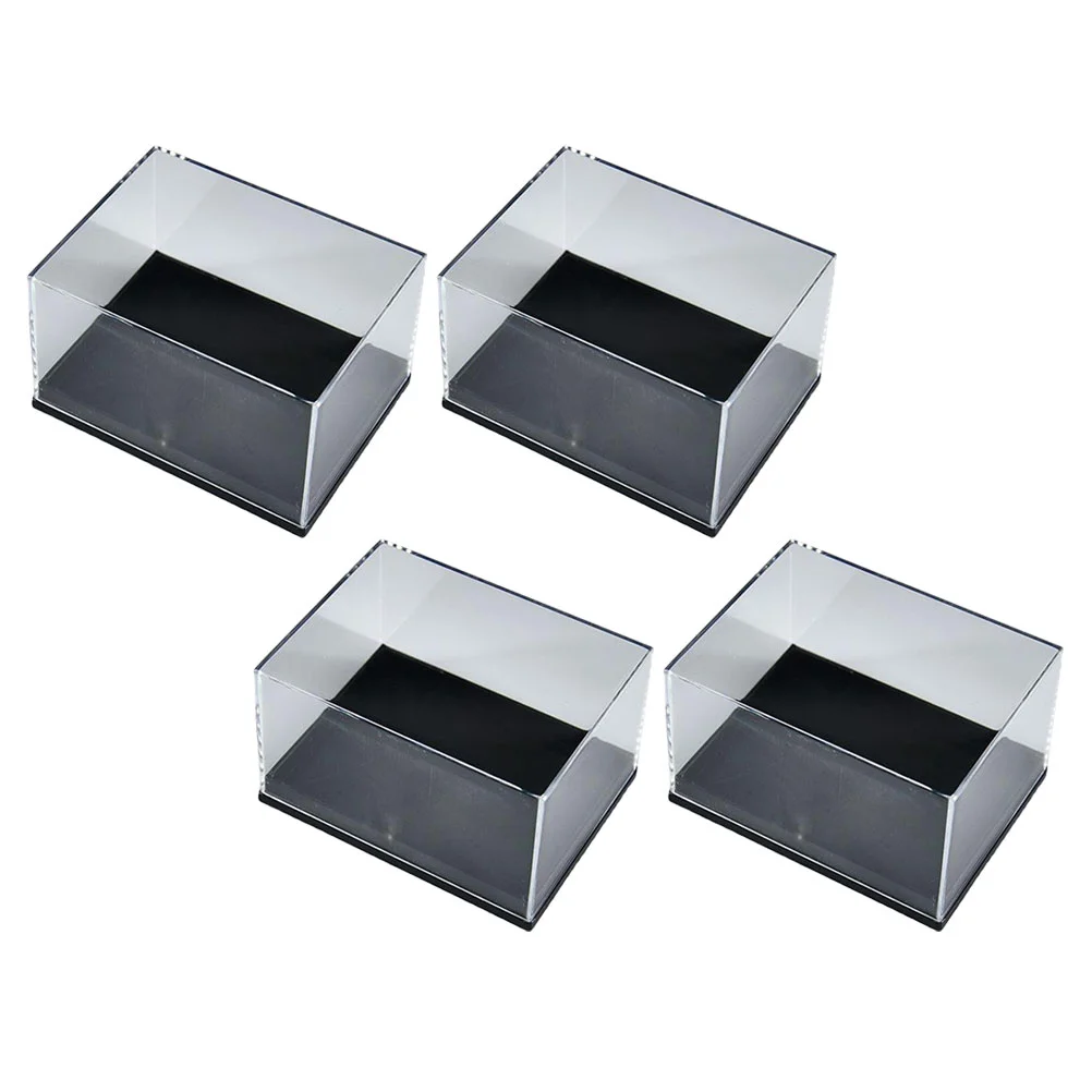 

4Pcs Gemstone Display Box Jewelry Box Container Mineral Specimen Storage Cases Sample Display Boxes