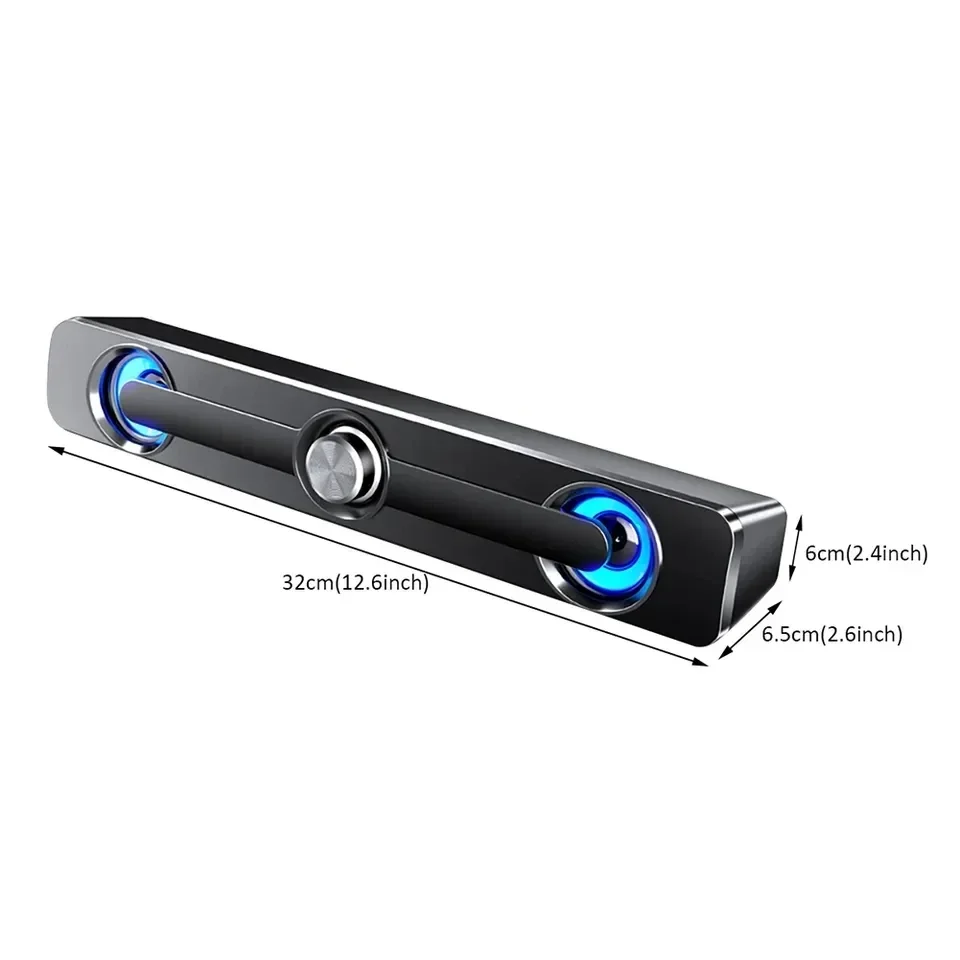 컴퓨터 오디오 데스크탑 홈 소형 스피커 노트북 스피커 USB 케이블 연결 고품질 서브우퍼 롱 스트립 미니 스피커