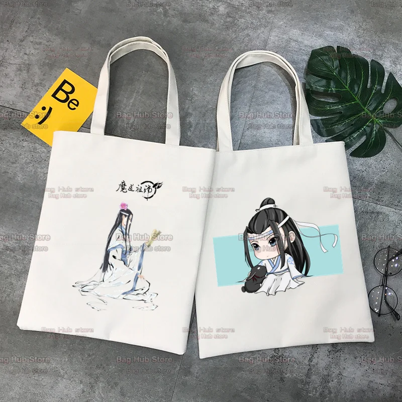 

Mo Dao Zu Shi Graphic Wei Wuxian Lan Wangji Cute Canvas Bag Women's Handbag Shopper Shoulder Designer Handbags Shoping Tote Bag