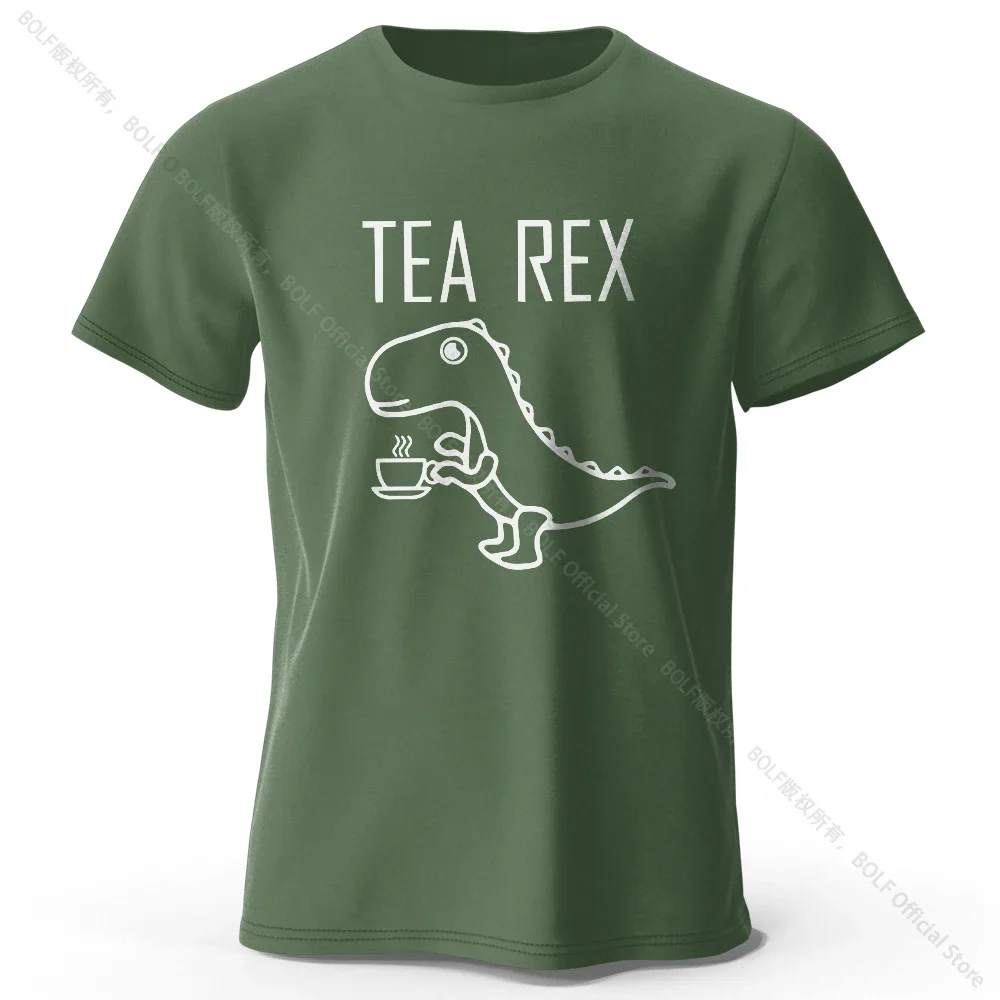 Tea-Rex Dinosaur Unisex 100% Cotton T-Shirt - Soft, Breathable, Fun & Quirky Short Sleeve Tee
