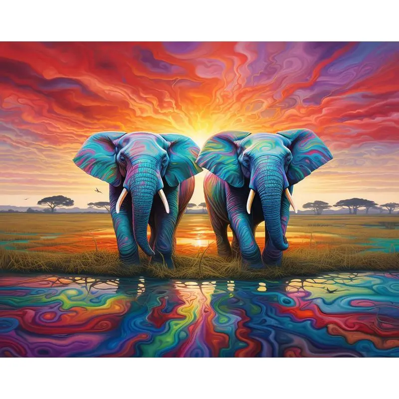 

Картины по номерам GATYZTORY, слон, поделки для взрослых, художественный Рисунок, Раскрашивание по номерам для взрослых, холст, живопись, украшение для дома