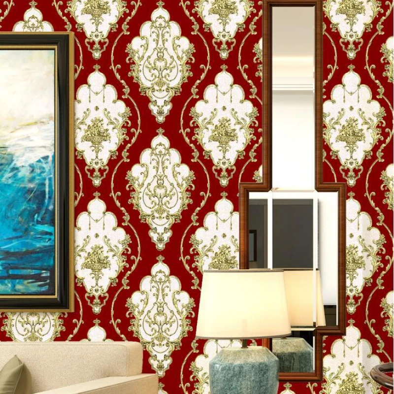 Luxury European Style Floral Wallpaper Home Decor Mural Living Room Bedroom Decoration Aesthetic Sticker Wall Paper