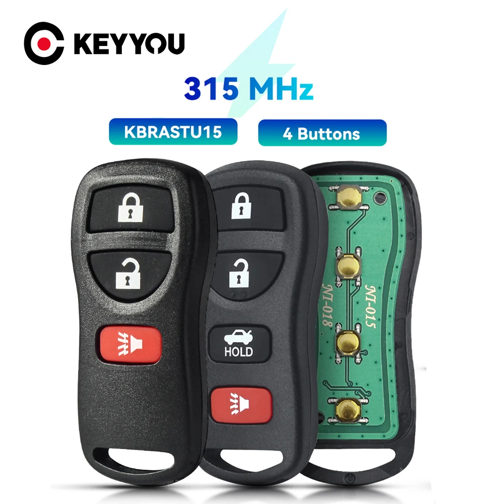 

KEYYOU KBRASTU15 315MHZ 3/4 Buttons Car Keyless Remote Control Key Fob For Nissan Altima Armada Maxima 2002-2011 For Infiniti