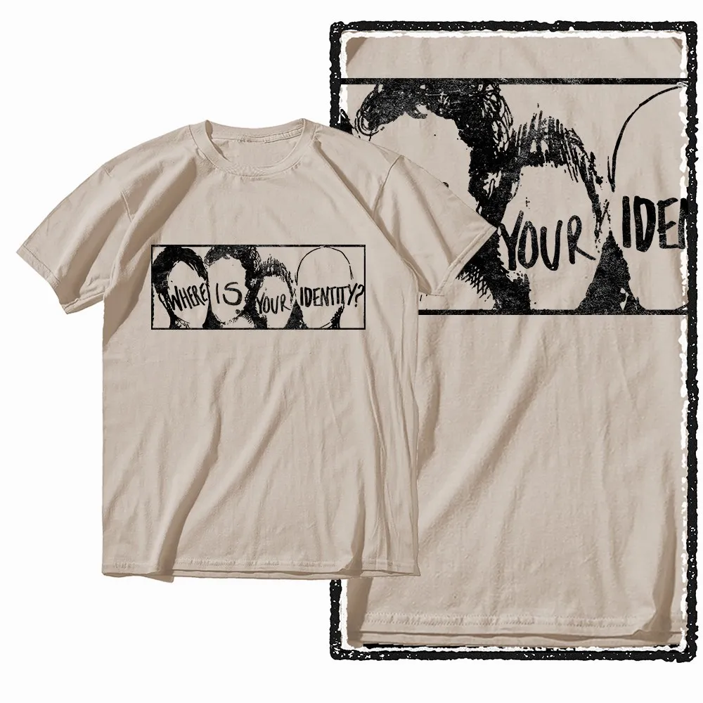 G57 Beige Baumwolle Vintage Kreatives Grafik-T-Shirt für Herren | Streetwear Übergrößen Cooles O-Neck Herren T-Shirt – Detail 3