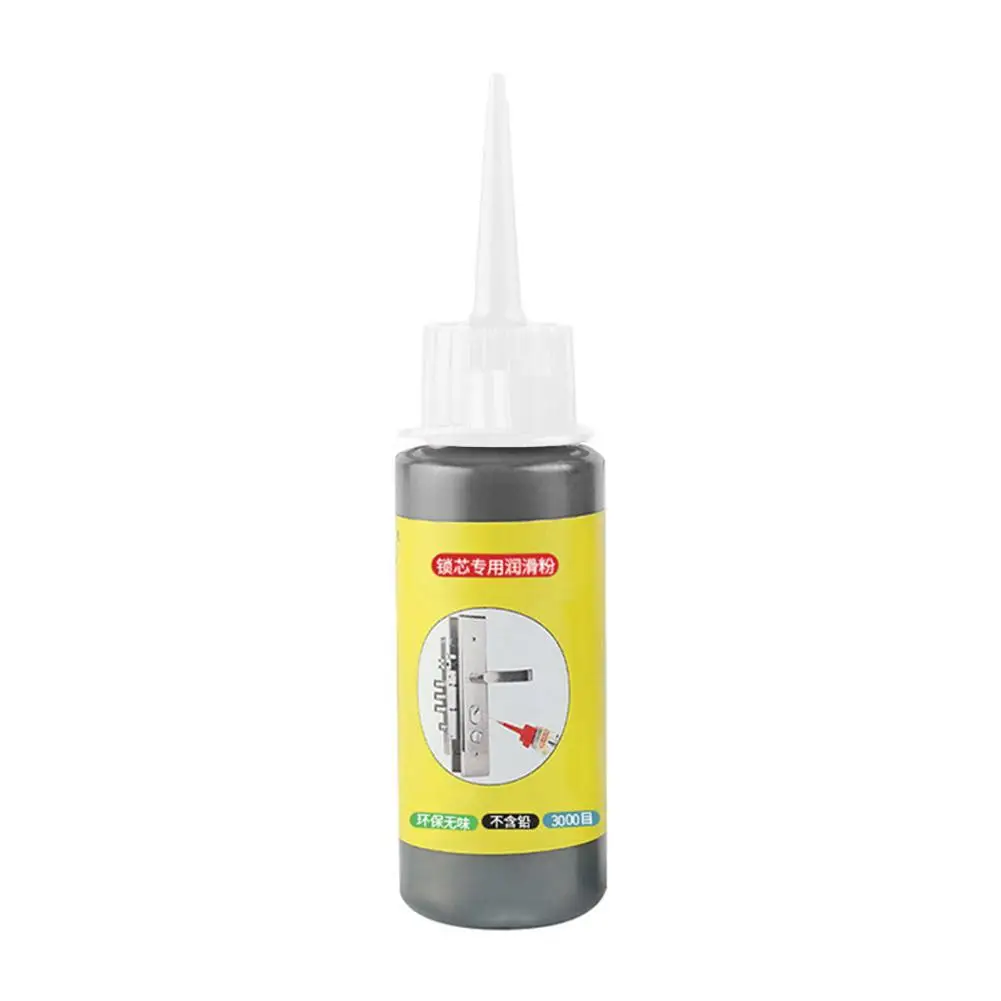 Lubricante de polvo de grafito, núcleo de bloqueo Natural, cubierta blanca, suministros para el hogar, guías de ventana, llaves, guía de puerta, 60ml, U4E4