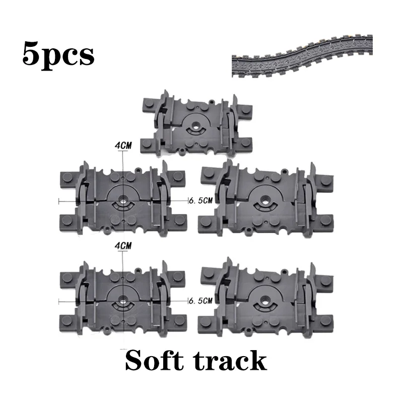City Train Railway Building Blocks Set - Tracks, Station, and Buffer Stop Bricks Collection