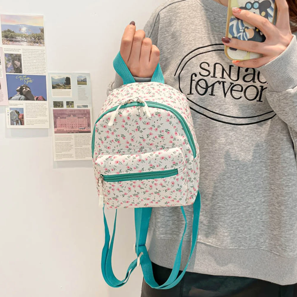 Floral Small Backpack Purse Cute Casual School Bookbag Travel Backpack for Women Girls 3
