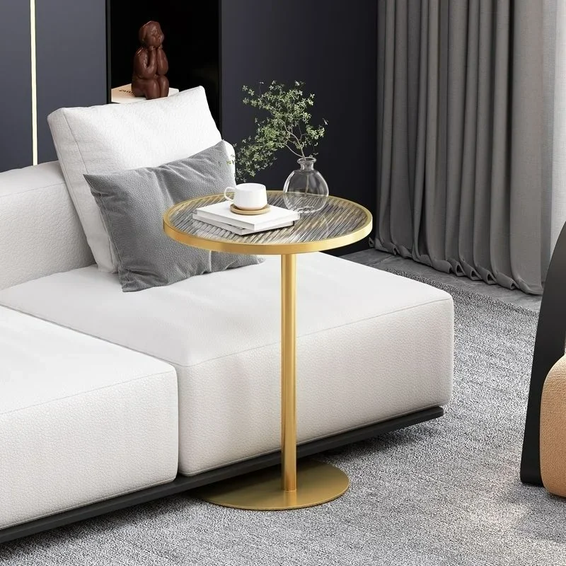 

Nordic Sofa Side Simple Corner Table Small Living Room Bedroom Bedside Table Movable Creative Glass Coffee Table Mesa Tables