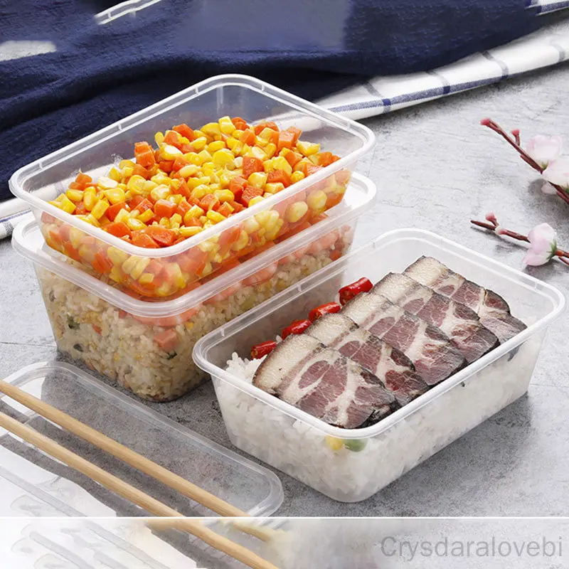 Plastic Lunch Box Disposable Cake Fruit Container Transparent With Lid  Restaurant Takeout Tableware Food Tool Square Salad Bowl - AliExpress