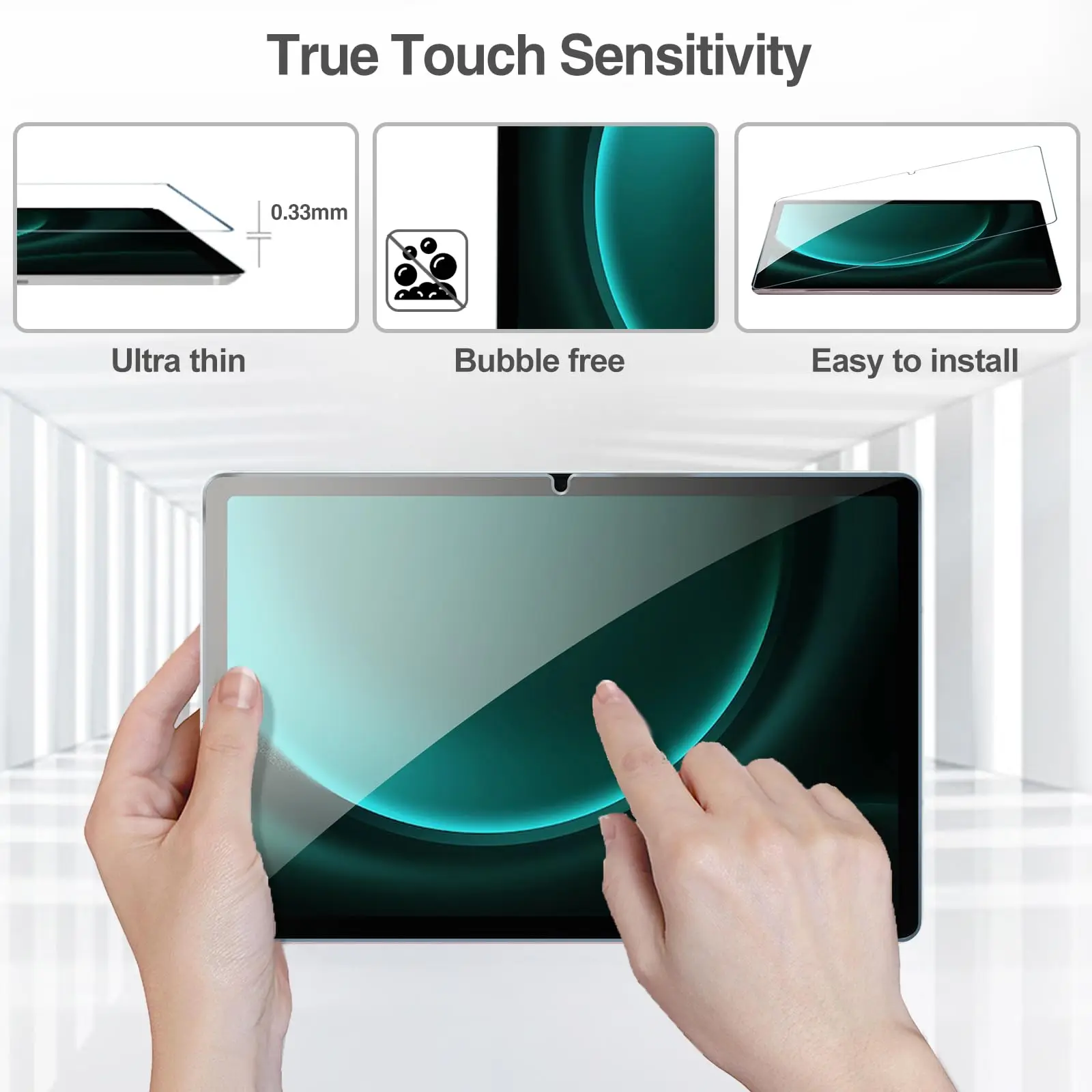 For Samsung Galaxy Tab S9/ S8/ S7 (11 Inch) & Galaxy Tab S9 FE (10.9 Inch) Screen Protector 9H Hardness Anti Scratch Transparent 4