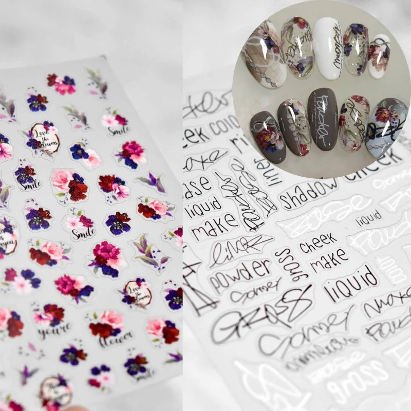 

[Meow.Sensei] Series Japanese Stickers Nail Stickers Letters Flower Adhesive Nail Sticker