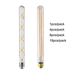 L30cm Long 4W 6W 8W LED Tube Edison Bulb Retro Lamp Vintage T300 Incandescent Tungsten Bulb Lamp Light Ampoules Decorative E27