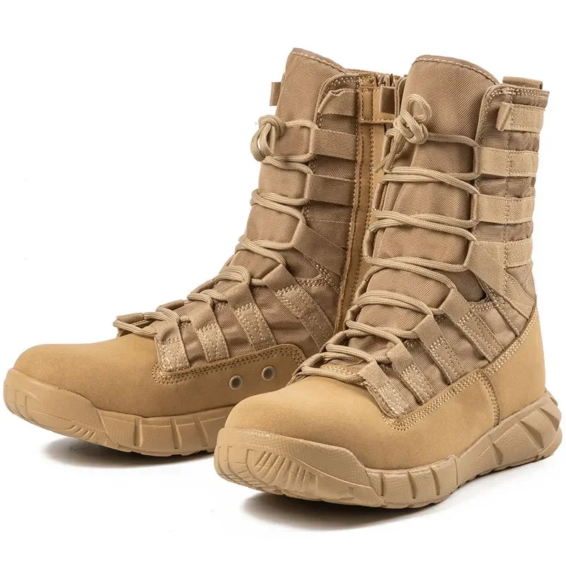 

2023 New Military Boots Tactical Desert Combat Boots Outdoor Hiking Boots High-quality Combat Army Boots Men Shoes Lightweight
