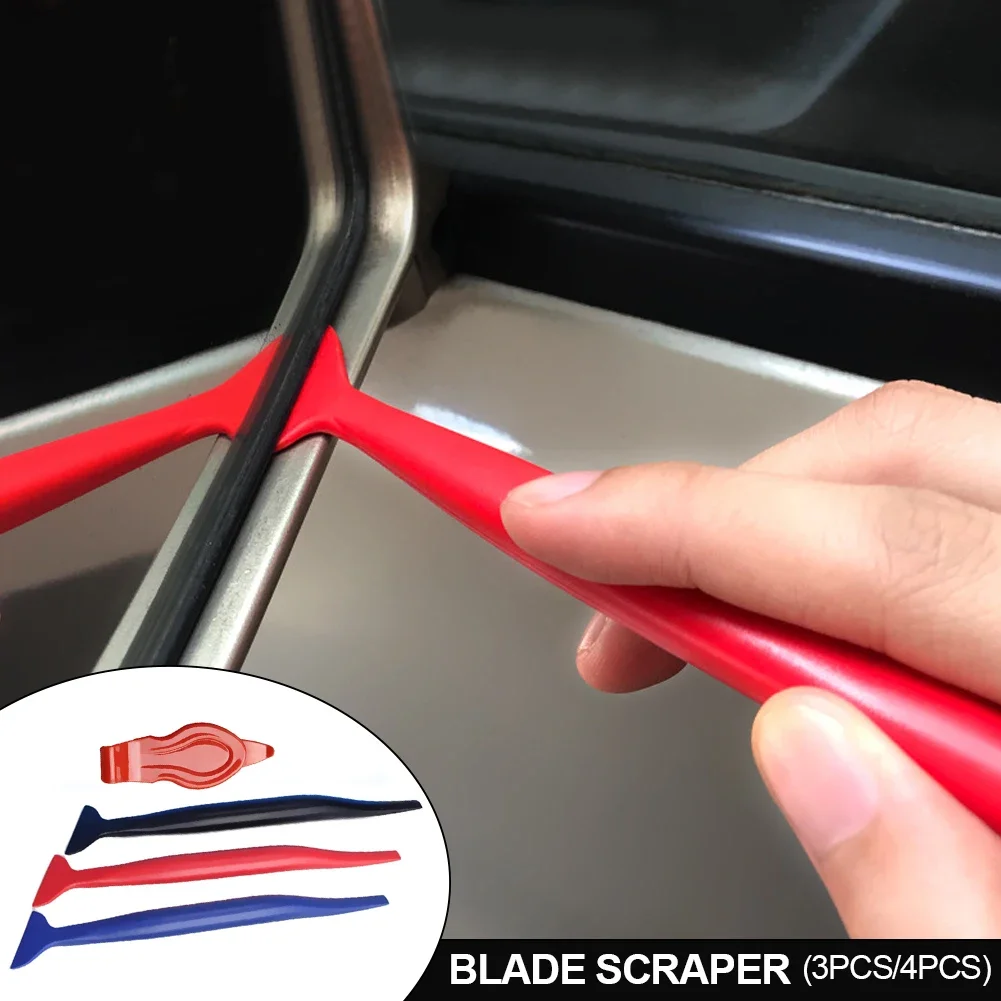 3Pcs/4Pcs Car Wrap Micro Stick Squeegee Window Tinting Kit Corner Scraper Curves Slot Vinyl Gap Film Tools with Three Hardness