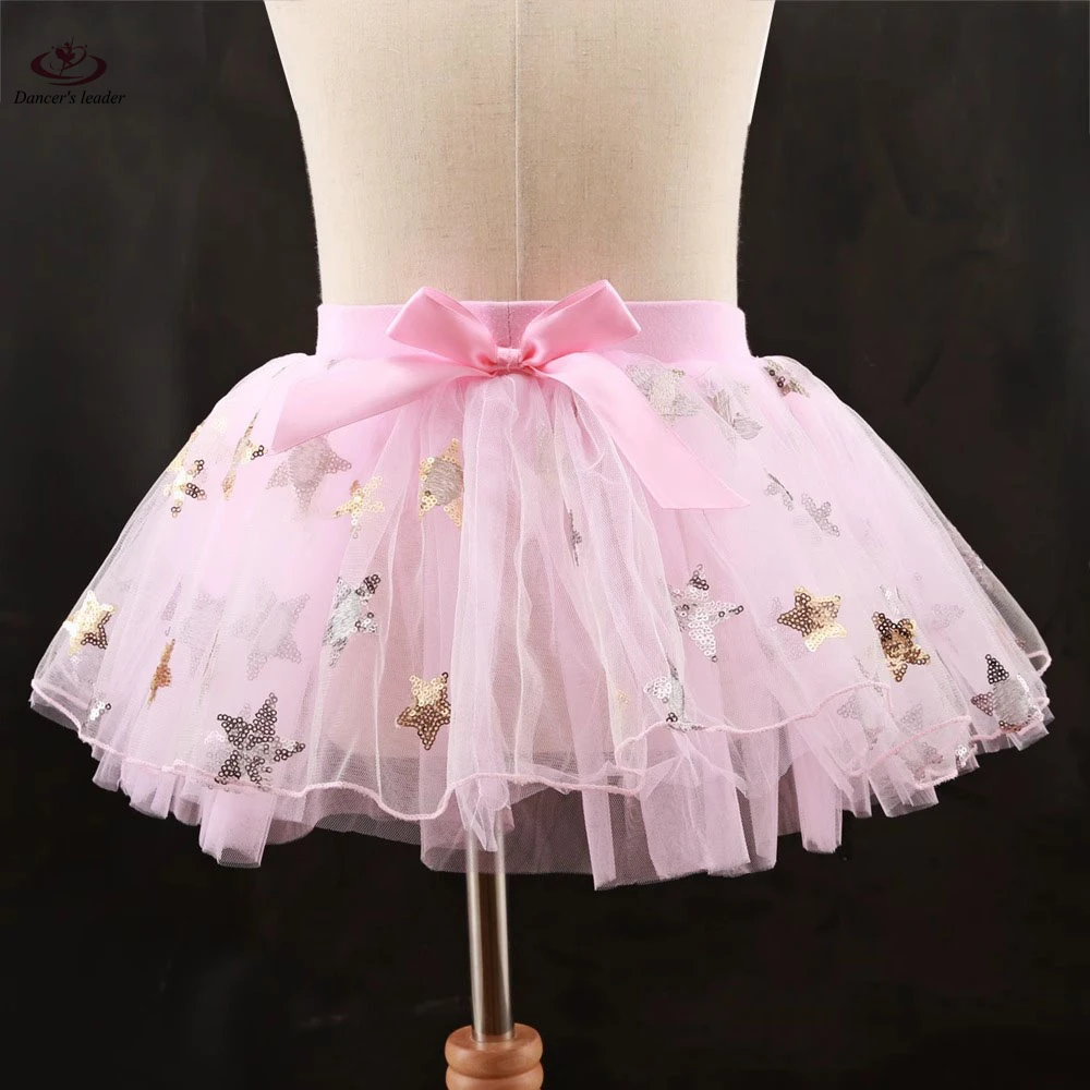 

Ballet Children's Dance Skirt Girls' Skirt White Mesh Skirt Embroidered Tutu Skirt Ballet Training Skirt Dancing Pink Skirt