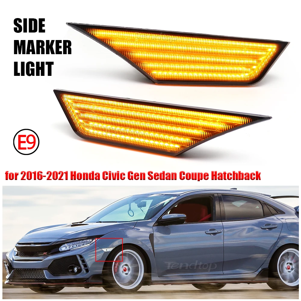 

Amber Dynamic Blinker Turn Signal Light White DRL Side Lamp Indicator For Honda Civic Coupe Sedan Hatchback 10th Gen Civic