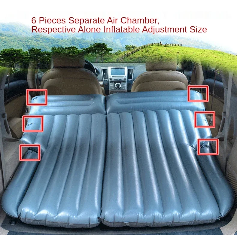 Car Travel Bed Foldable Twin Mattress SUV Trunk Automobile Mattress Outdoor Cushions Sleeping Bed Backseat Air