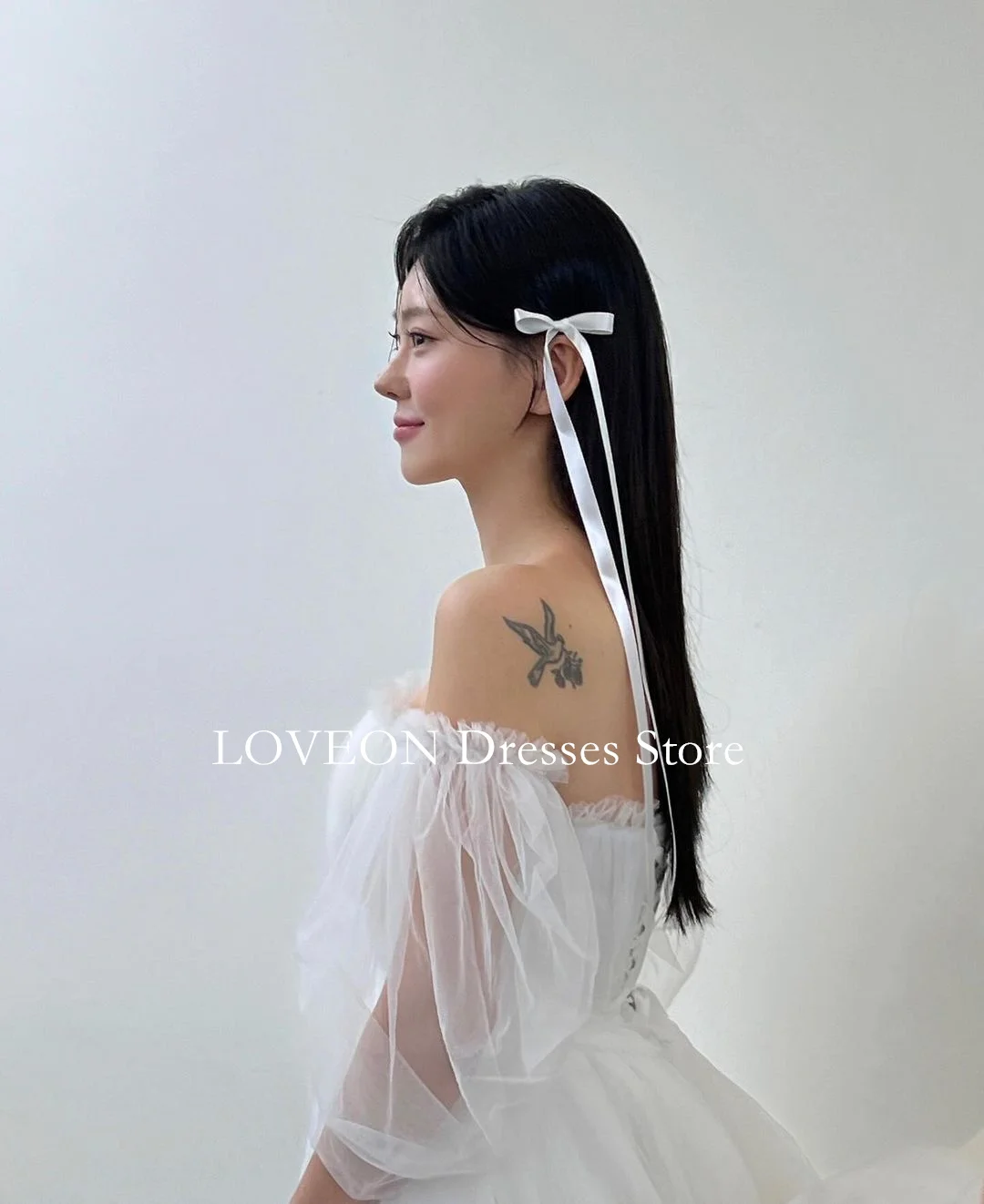 GIOIO Strapless Wedding Dresses Floor Length Korea Tulle Corset A-Line Bride Gowns Party Women Bride