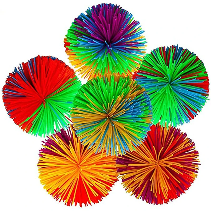 Rainbow Sensory Stringy Balls Fidget Toys For Kids Silicone Bouncy Ball Party Favors Outdoor Fun Juguetes Divertidos Y Graciosos 6