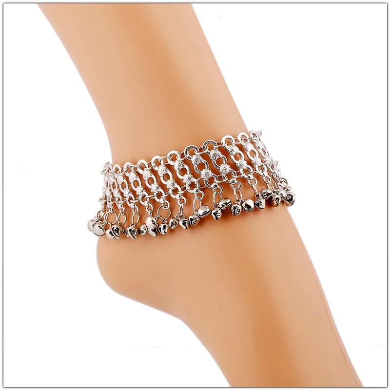 New Vintage Multi-layer Bells Ankle Bracelet Foot Jewelry Boho Summer Beach Barefoot Sandals Charms Anklet Women Accessories 3