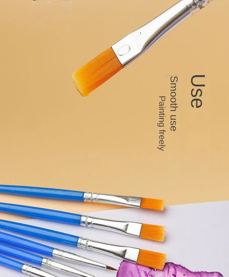 Set 6 Pennelli Per Dettagli Fini - Per Acrilico, Acquerello, Miniatura E Olio - Foto 5