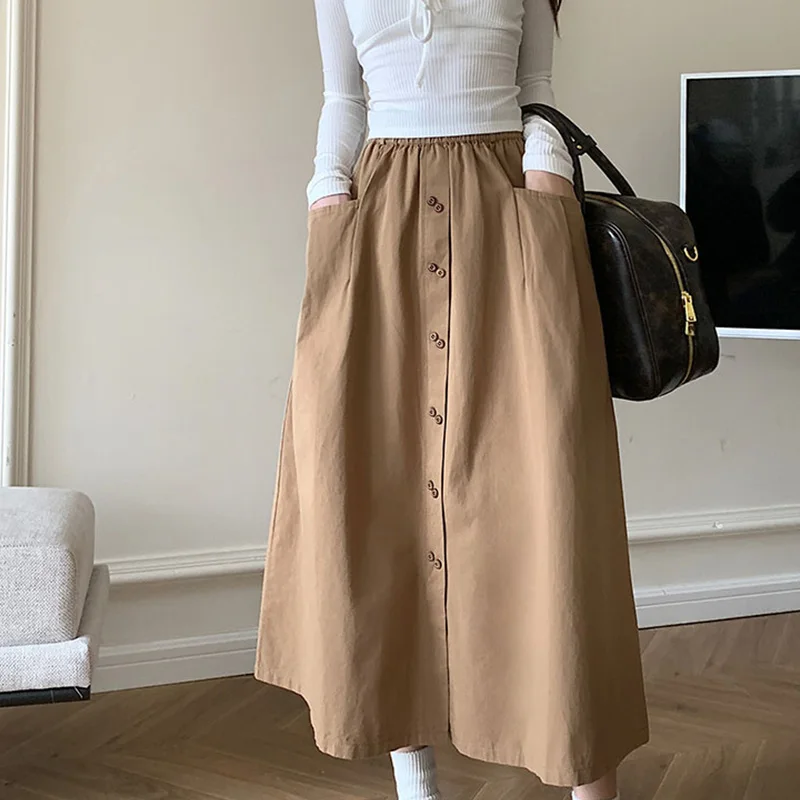 2024 New Summer Loose Casual Solid Color KPOP Fashion Style Women Mixed Robes Cotton Buttons Harajuku Oversized Y2K Chic Dresses