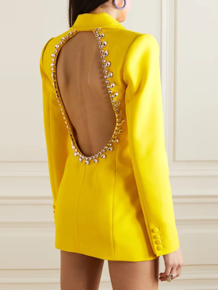 Robe blazer jaune sale