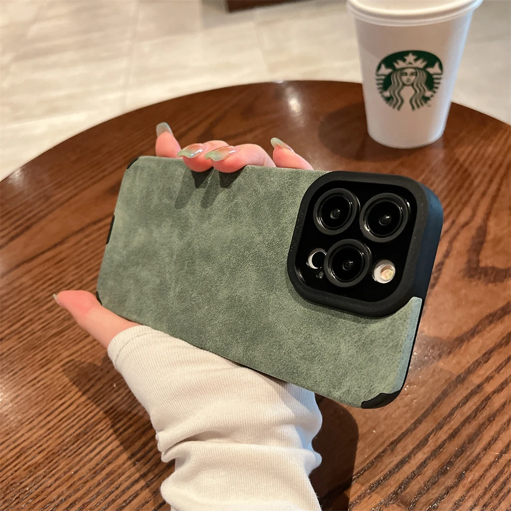 Luxury Suede Leather Silicone Phone Case - Elegant Air Soft Cover