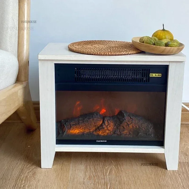 Nordic Electric Fireplaces Heater Household Decorative Fake Fireplace Stove Portable Office Desktop Small Electric HeaterN