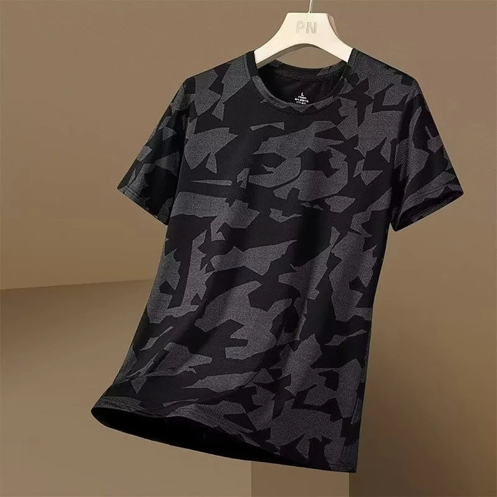 

Men's T-shirt Fashion Camouflage Harajuku Running T Shirts Summer Breathable Quick Drying Short Sleeve Casual Men Clothing Tops