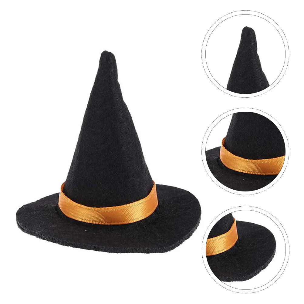 

Witch Hat Wine Bottle Party Table Decoration Hat Mini Witch Hats Handmade Felt Wine Bottle Cover For Halloween Party Props
