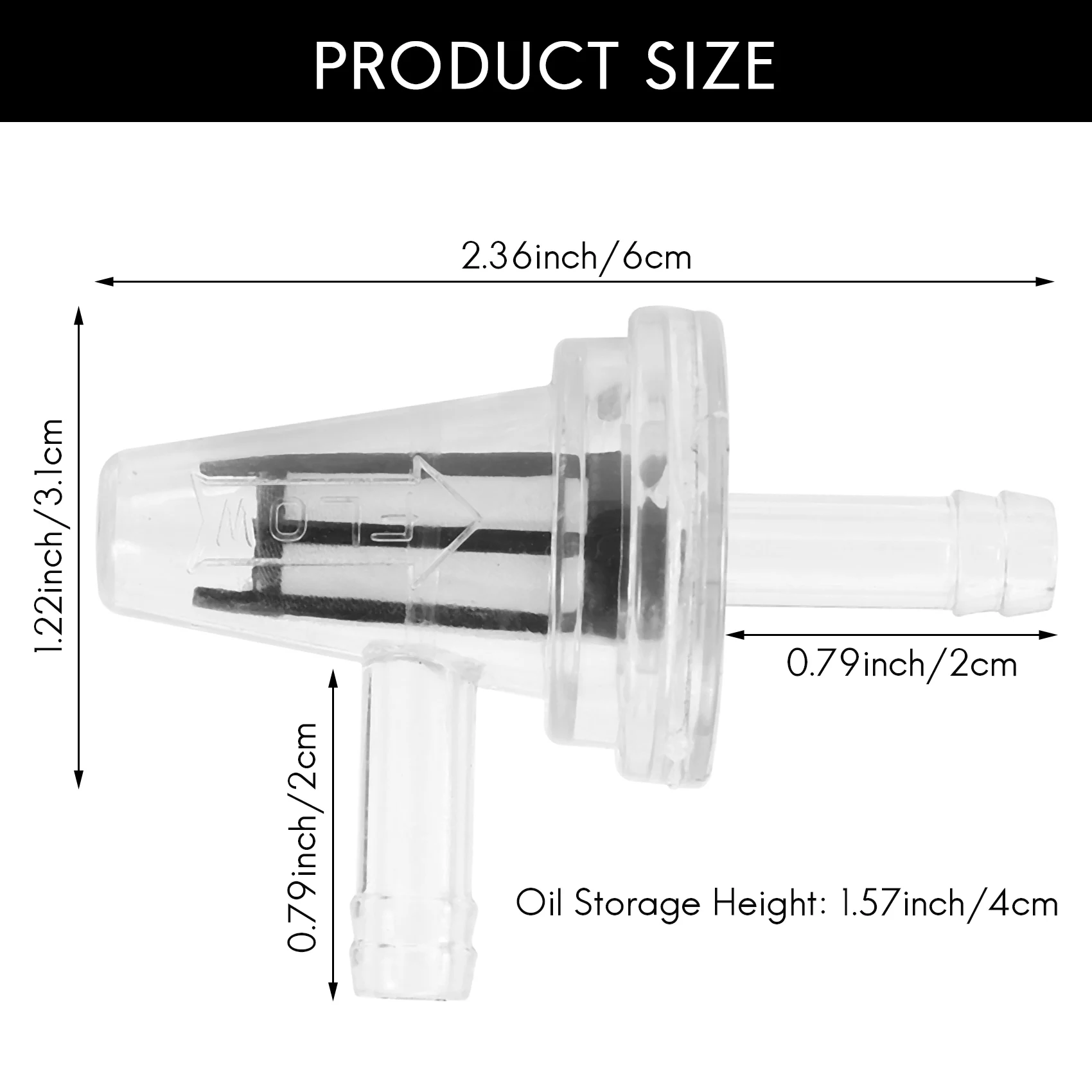 범용 오토바이 직각 인라인 연료 필터, 가와사키 야마하용 호스 라인, 1/4 인치, 6mm, 3 개