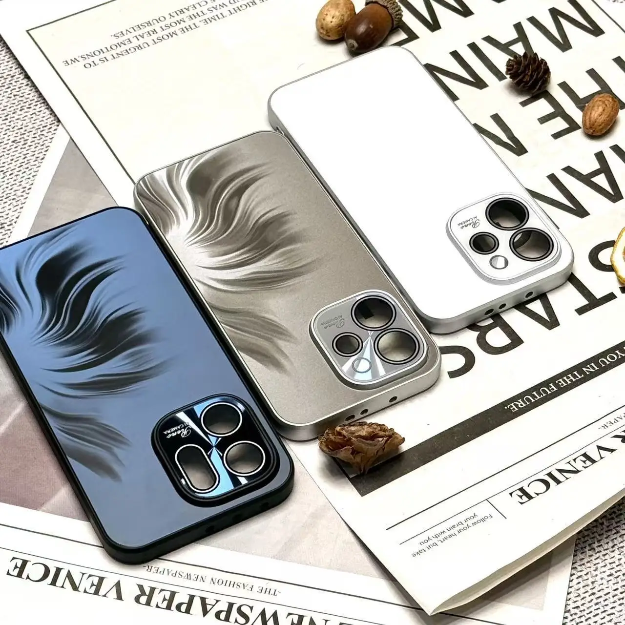 Luxury Electroplated Frosted Acrylic Shockproof Case with Full Lens Protection