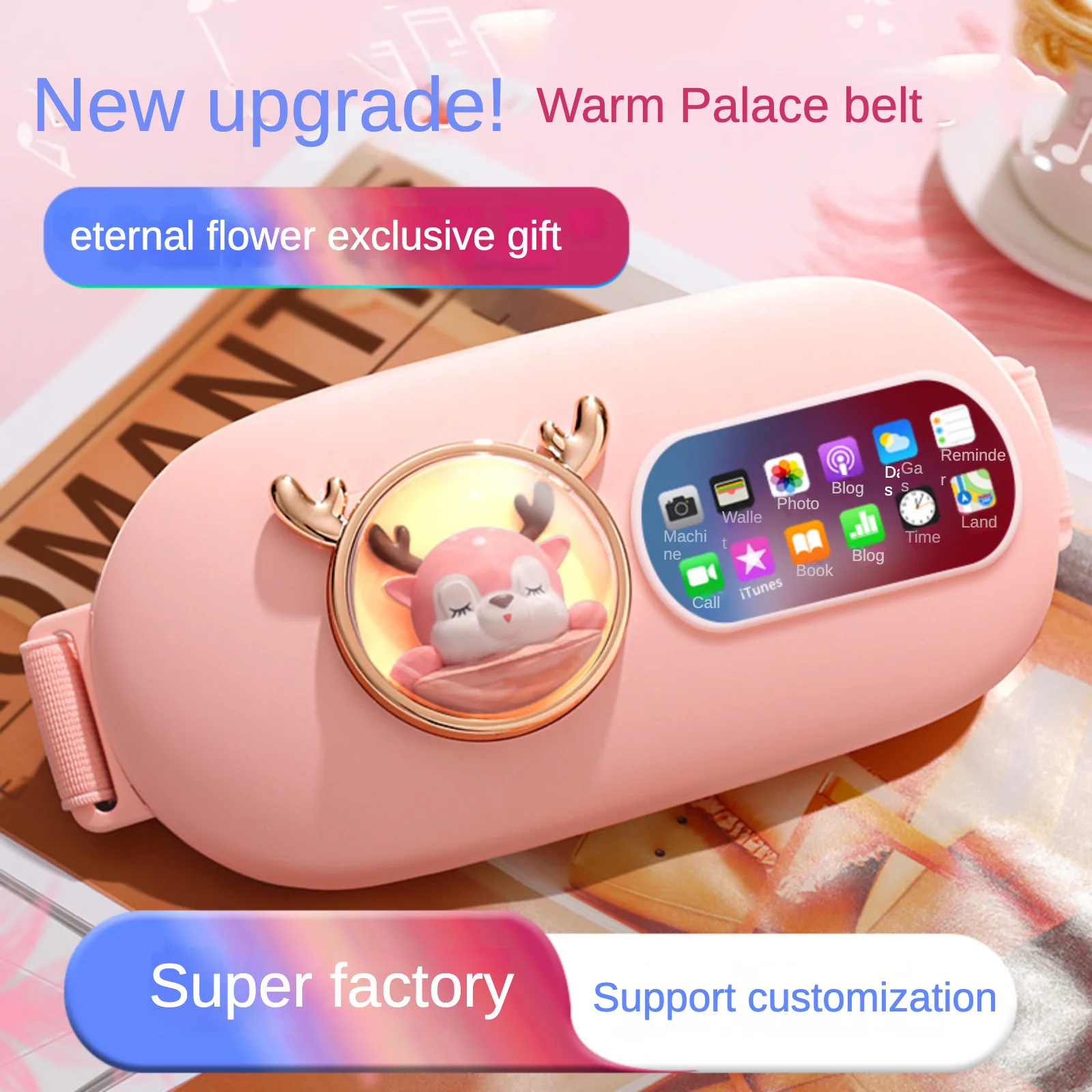 Cartoon Warm Abdominal Belt Menstrual Heating Pad Hot Compress Lady