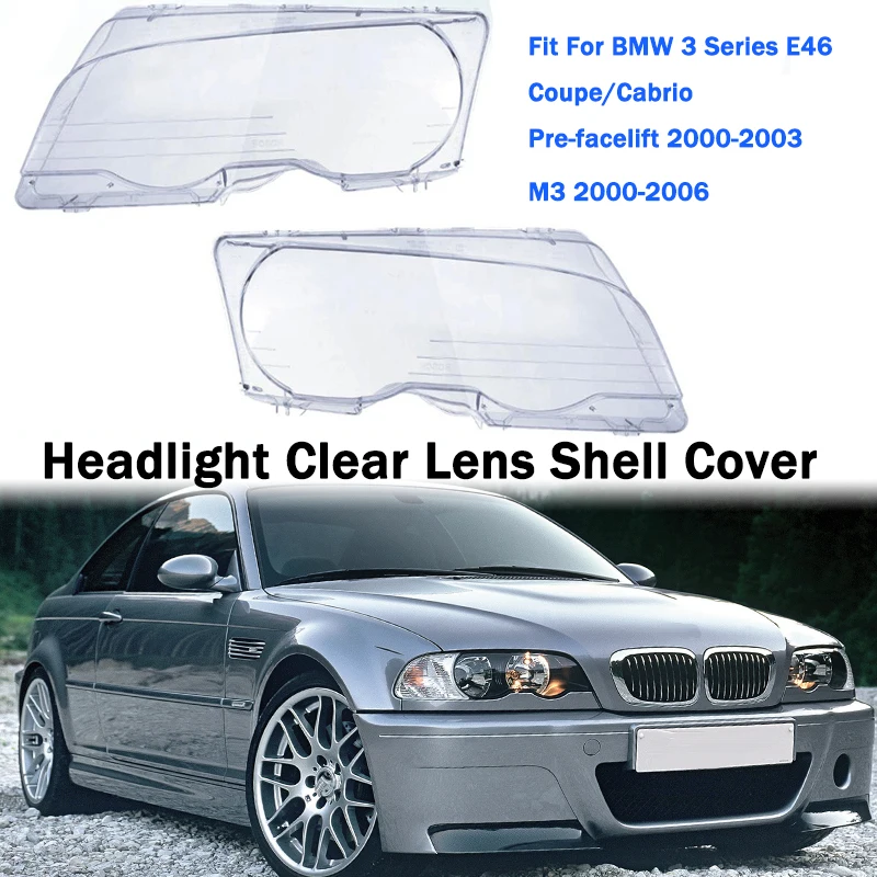 CarHeadlightClearLensShellCoverHeadlampShadeFitForBMW3