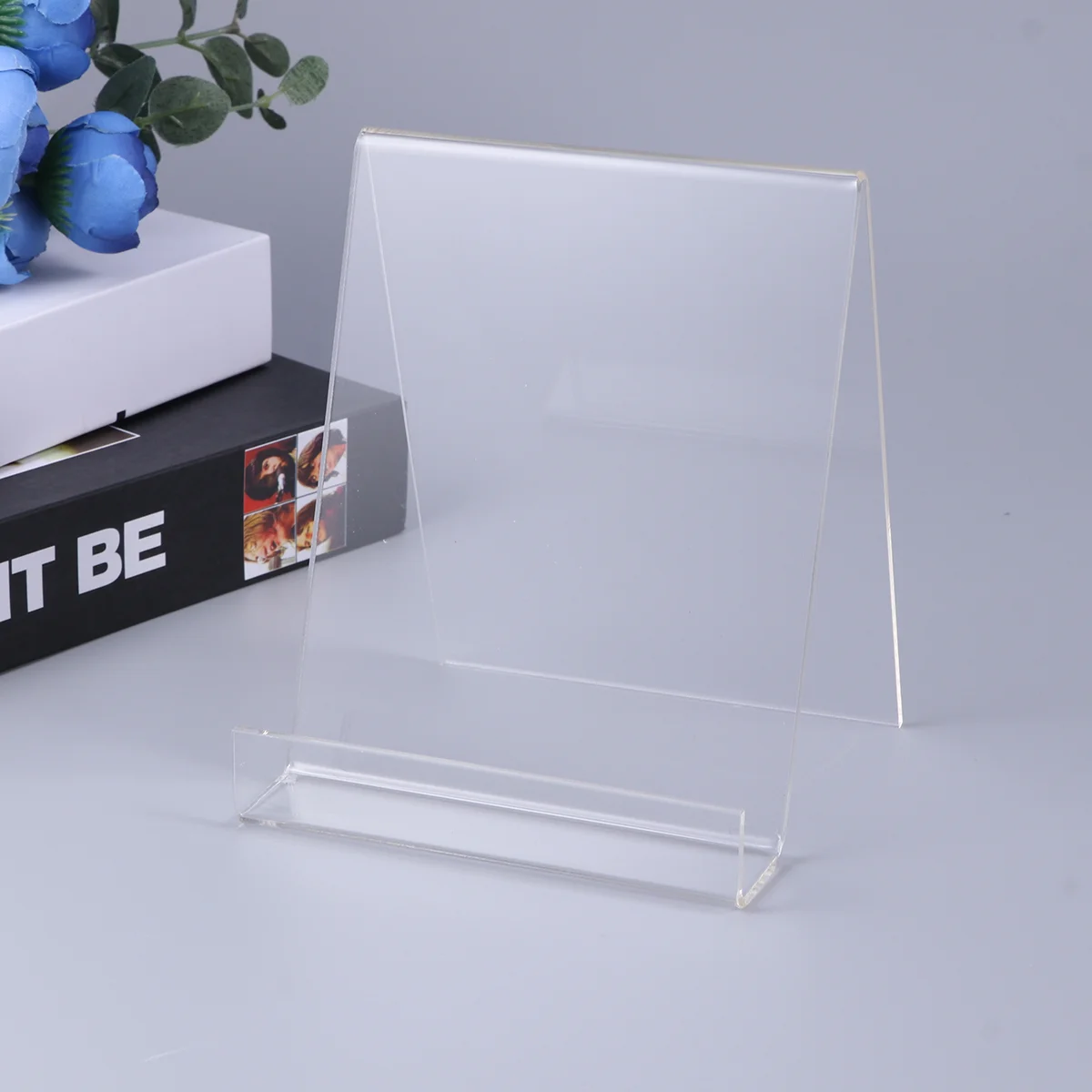 Easel Book Holder Rack Stand Literature Document Brochure Holder Clear Transparent Book Shelf Record Display Stand A5 5