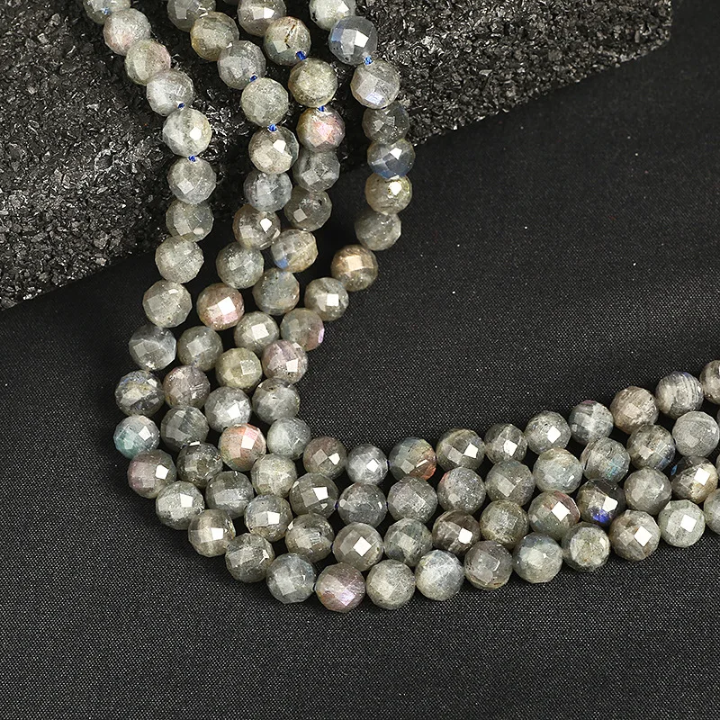 

Hard Disk Cut Elongated Stone Beads Semi-Finished Jewelry Accessories Natural Hard Disk Cut Flashing Stone Beads