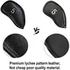 Premium Magnetic Leather Golf Club Head Cover a Set of 11 Pieces Suitable for Most Club Heads Embroidered With Club Labels 4