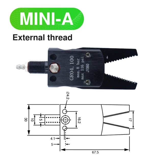 de manipulador pneumático MINI Gripper para moldagem