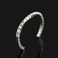 Trendy Charm Nordic Futhorc Twist Cuff Bangles for Men Women Stainless Steel Retro Viking Runes Bracelets Jewelry Gift Wholesale 1