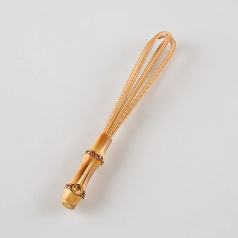 Kitchen Cooking Baking Tool Handmade Natural Bamboo Mini Small Hand Flour Mixer Blender Manual Egg Beater Whisk