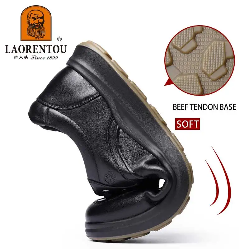 LAORENTOU real leather business casual leather shoes, soft leather, breathable thick sole, comfortable middle-aged shoes 232636 3