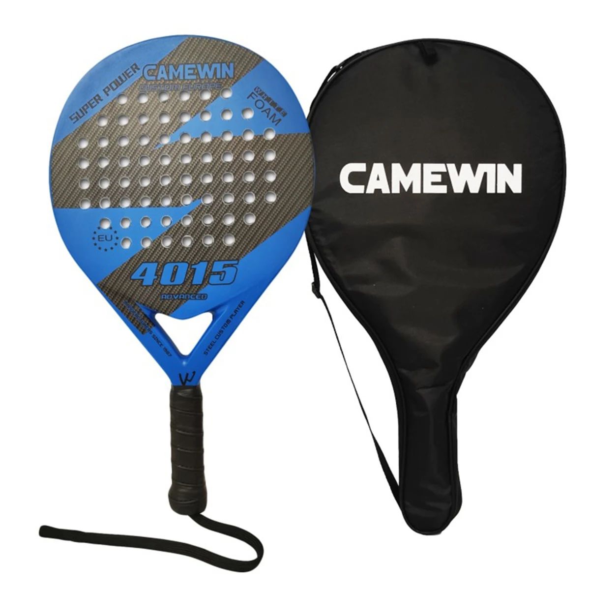 

Camewin Padel Racket Beach Tennis Carbon Fiber and EVA Smooth Surface Durable Power Lite Paddleball Paddle Racket,Blue