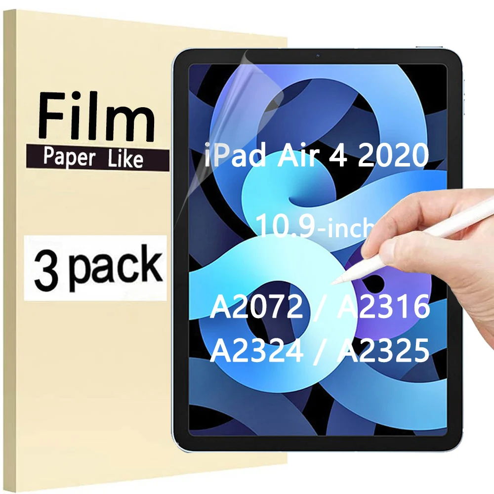 

(3 упаковки) бумажная пленка для Apple iPad Air 4 10,9 2020 A2072 A2316 A2324 A2325, защита экрана планшета, как написано на бумаге