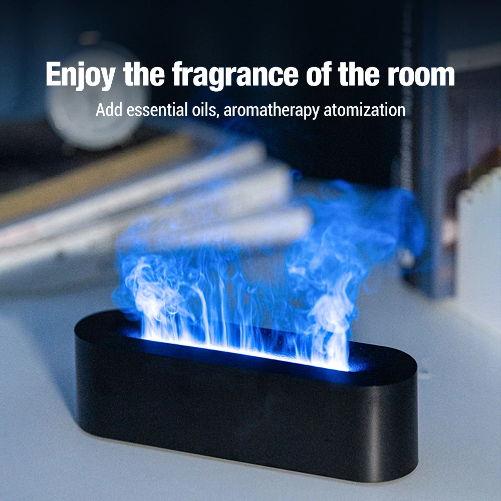 

Flame Aroma Diffuser Air Humidifier Home Electric Ultrasonic Cool Mist Maker Fogger LED Essential Oil Diffuser Flame Lamp