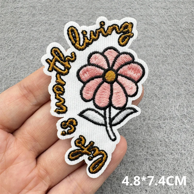 Englischer Buchstaben-Aufnäher, Cartoon-Rosa-Buchstabe, bestickter Aufnäher zum Aufbügeln, für Kleidung, Jacken, Hüte, Rucksäcke, Nähen, DIY – Detail 8