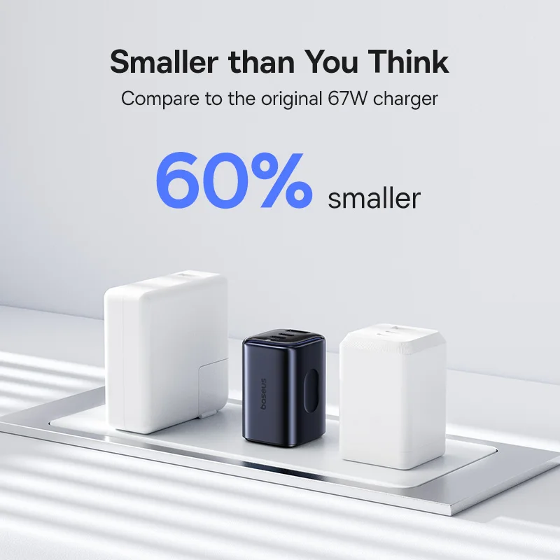 Baseus 67W Fast Charger For iPhone 17 16 15 Xiaomi Samsung PD Charge  USB Charger Phone Charger Portable Travel GaN Charger