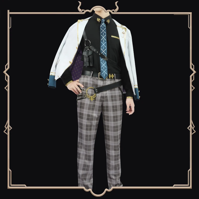 

COSLEE [S-3XL] Vtuber NIJISANJI EN Ren Zotto Cosplay Costume Uniform Suit Coat Shirt Pants Tie Halloween Party Outfit CustomMade