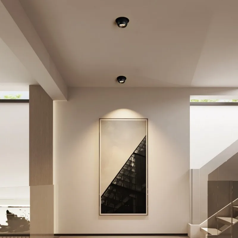 Round 355 Angle Rotate Dimmable LED COB Recessed Downlight 7W 9W 12W Ceiling Spot Light Pic Background Indooor Living Room led downlight,recessed ceiling spotlight,ceiling lamps